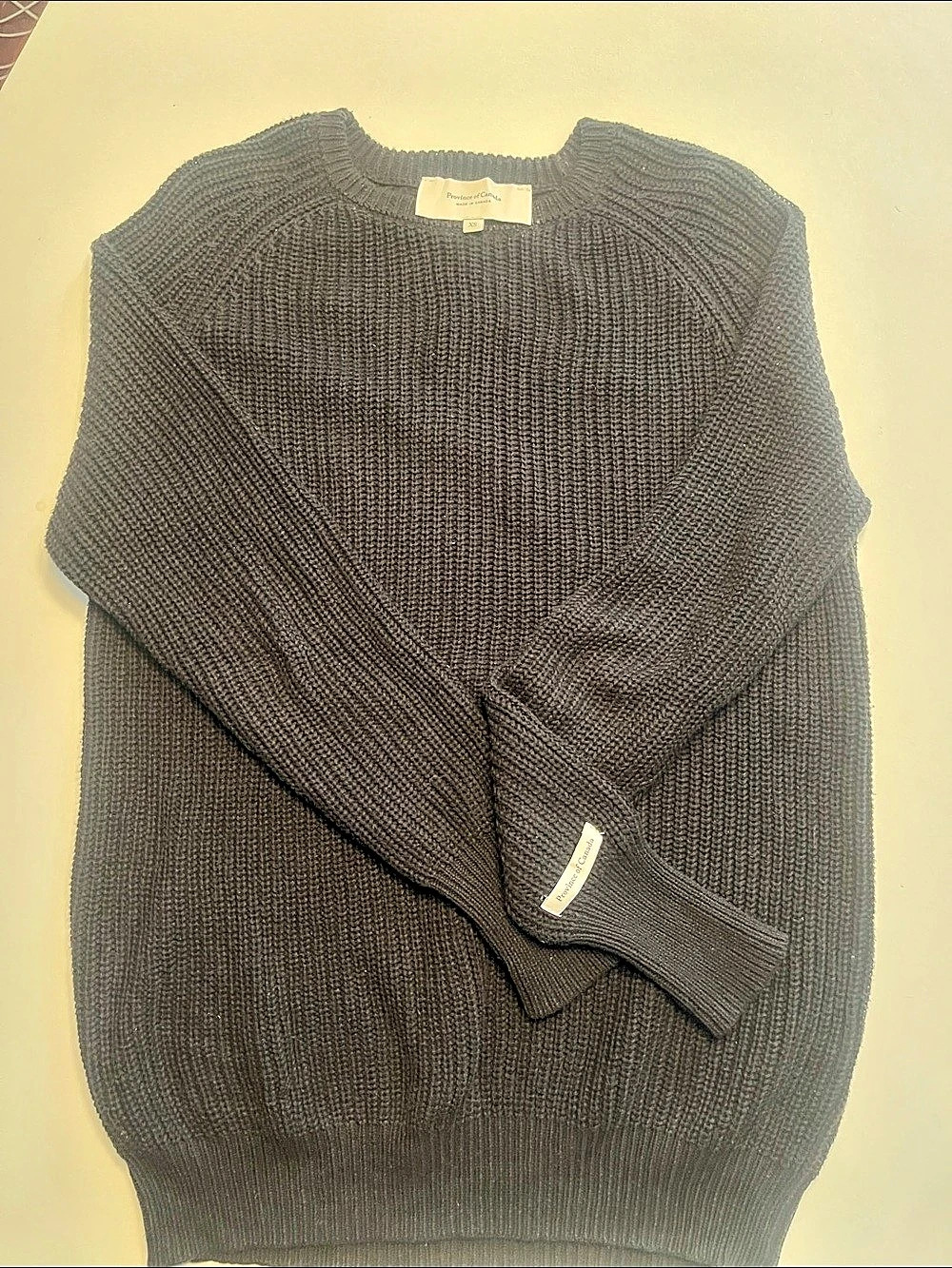 Province of Canada Knit Crewneck Sweater in Black Size XS
